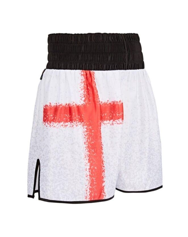suzi-wong-england-shorts-black-left.jpg St George England Flag Boxing Shorts White and Black