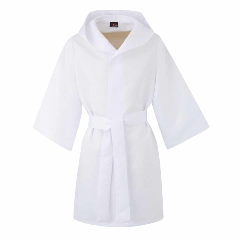 Customisable Classic White Satin Boxing Robe
