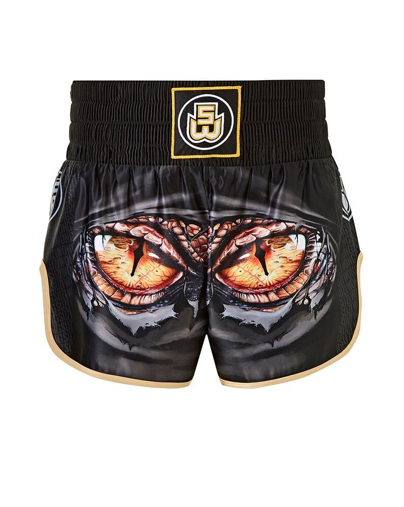 Black and Gold Eyes Muay Thai Boxing shorts Black and Gold Eyes Muay Thai Boxing shorts