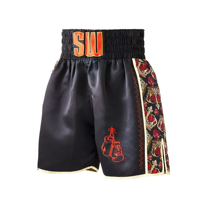 Black Front Crown Jewels Custom Boxing Shorts