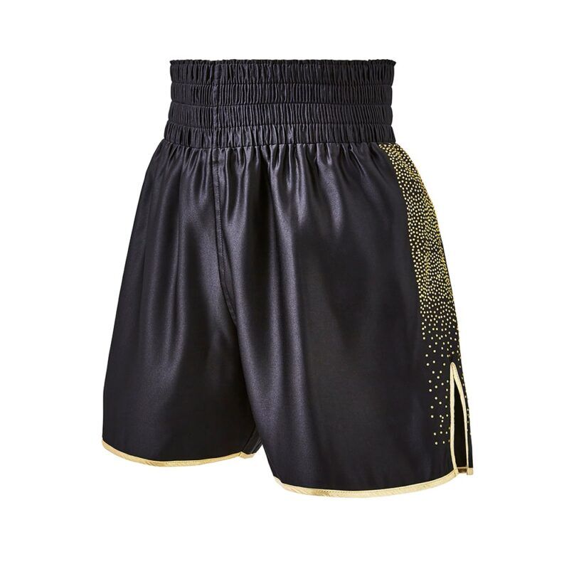 Suzi Wong Gold Crystal Fade Short Front Gold Crystal Covered Handmade Boxing Shorts