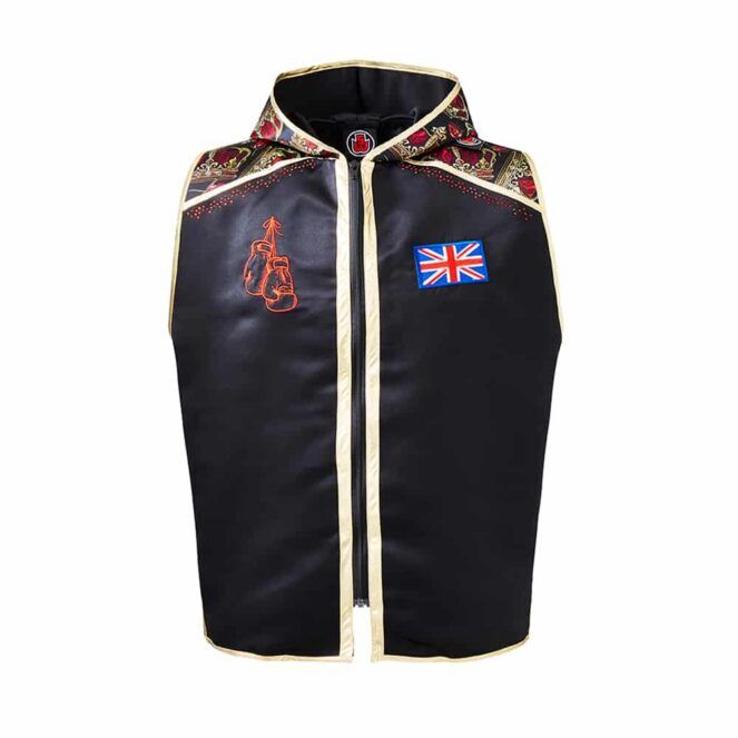 Black Front Crown Jewels Custom Boxing Ring Jacket Black Front Crown Jewels Custom Boxing Ring Jacket