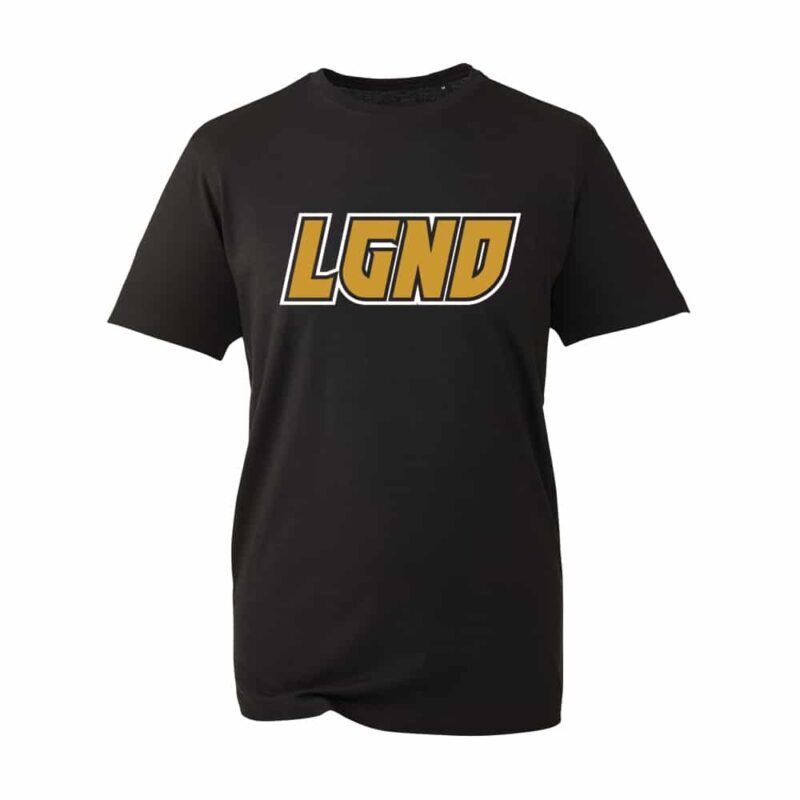 LGND Spirit Black T-Shirt with Gold Logo