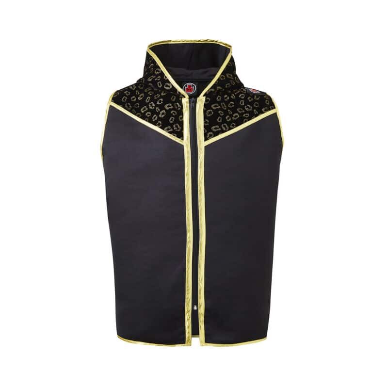 Jackets - 14 Black Velvet Gold print front Crusade Boxing Ring Jacket Front Black & Gold