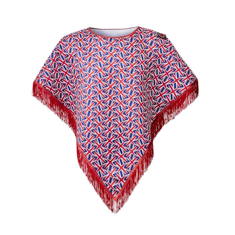 Jubilee Union Jack Tasseled Poncho Jubilee Union Jack Tasseled Poncho