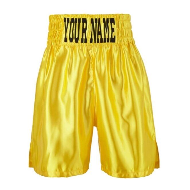 Yellow Satin Customisable Boxing Shorts Yellow Satin Customisable Boxing Shorts