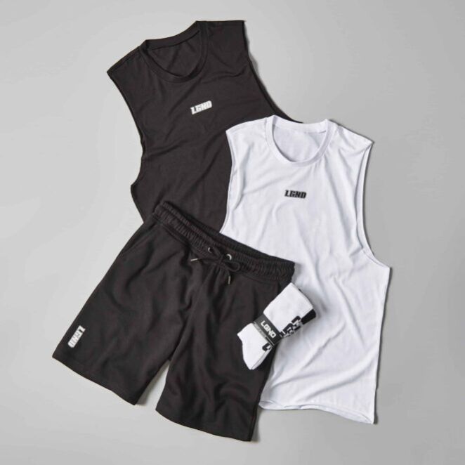 LGND Bundle - White Sleeveless Tee Black Sleeveless Tee Black Shorts Socks-square LGND Bundle - White Sleeveless Tee Black Sleeveless Tee Black Shorts Socks-square